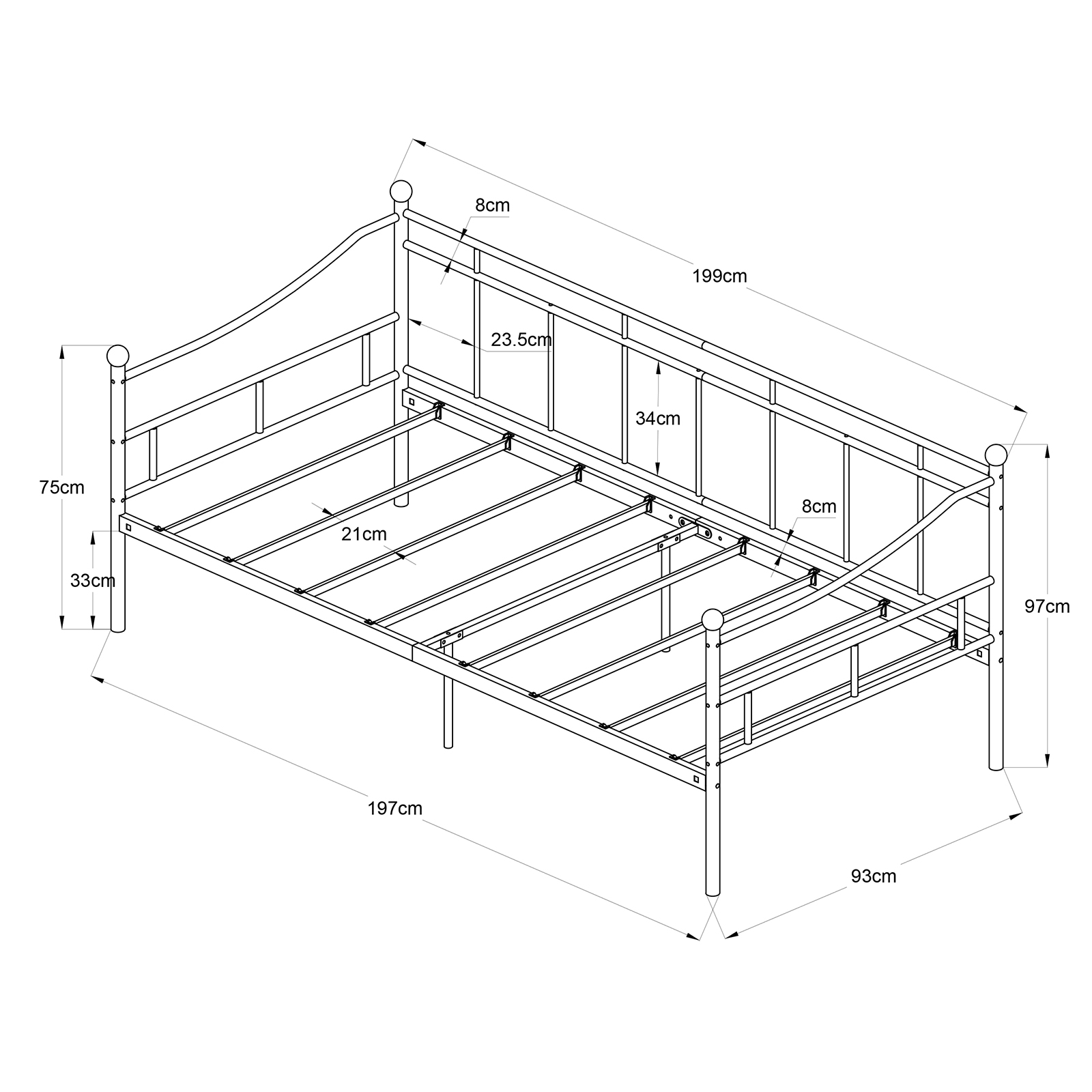 HILAND Beds - White #31538 - Image 5