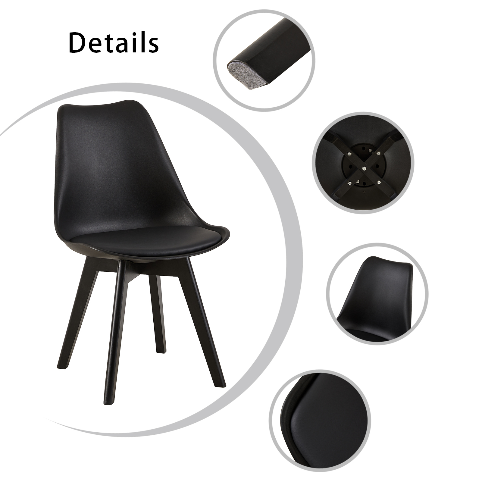 TULIP Chairs - Black #31338 - Image 3